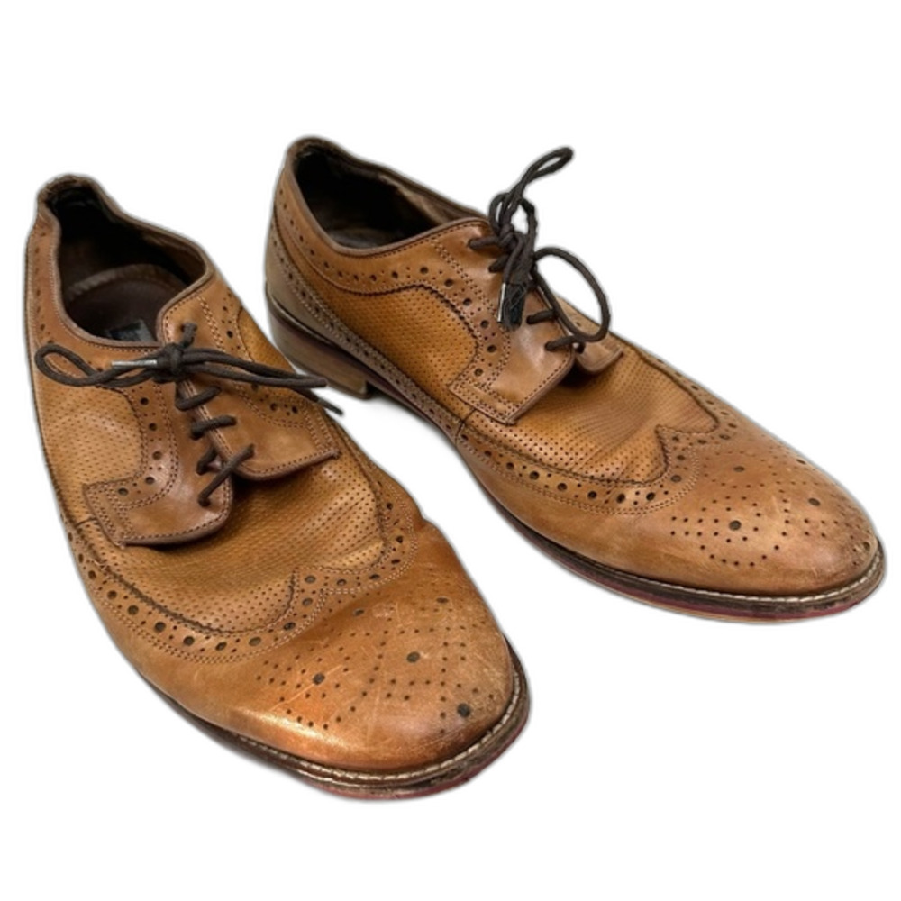 Johnston & Murphy Men's Tan Brown Oxford Dress Shoes Size 12 Career